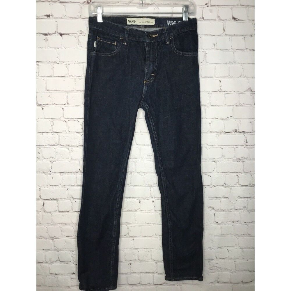 VANS Mens jeans 29X18 Dark Blue Denim Regular Fit Straight Vans Off The Wall